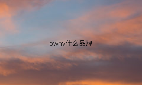 ownv什么品牌(vanow是什么品牌)