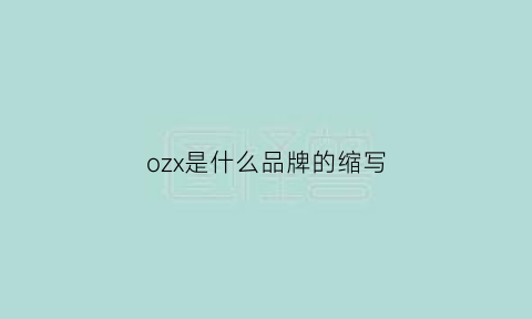 ozx是什么品牌的缩写(ozcow是什么牌子)