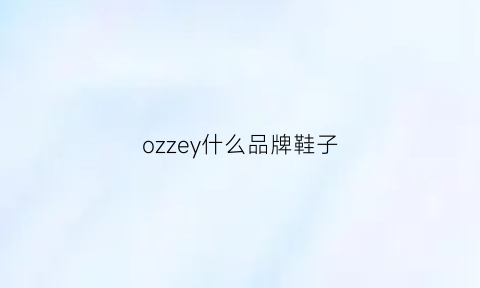 ozzey什么品牌鞋子(ozzo是什么品牌)