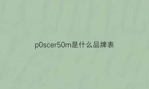 p0scer50m是什么品牌表(p0scer手表图片及价格)