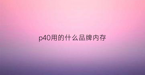 p40用的什么品牌内存(华为p40买多大内存的性价比高)