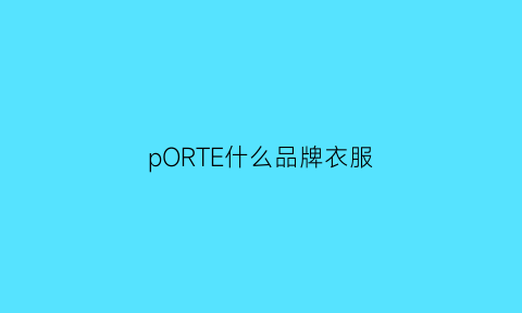 pORTE什么品牌衣服(ports品牌介绍)