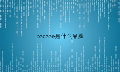 pacaae是什么品牌(para是什么品牌)