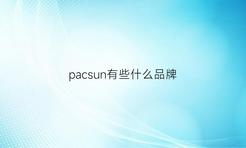 pacsun有些什么品牌(pa牌子)