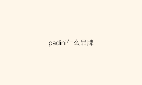 padini什么品牌