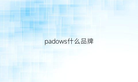 padows什么品牌(pado是什么牌子)