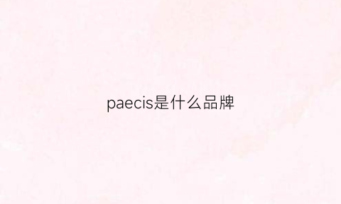 paecis是什么品牌(pacsun是什么品牌)