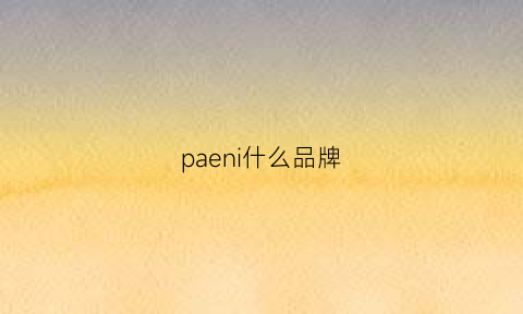 paeni什么品牌(pasnew是什么牌子)