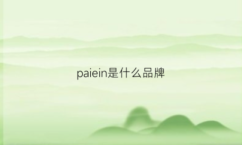 paiein是什么品牌(paicn是什么品牌)