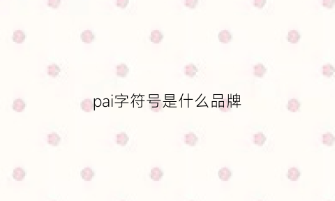 pai字符号是什么品牌(字母p是什么品牌)