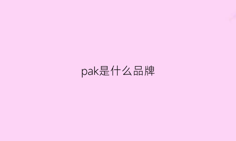 pak是什么品牌(pakan是什么品牌)