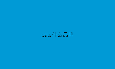 pale什么品牌(pal是什么品牌)