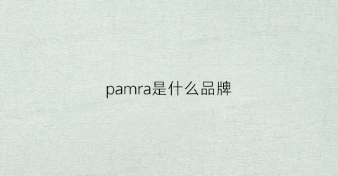 pamra是什么品牌(parma是什么牌子)