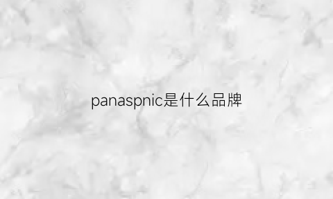 panaspnic是什么品牌(panaconic是什么品牌)