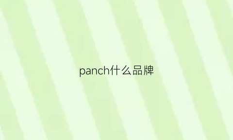 panch什么品牌(pan是什么牌子)