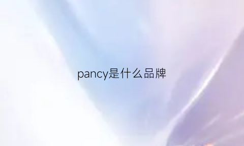 pancy是什么品牌(panarybdy是什么牌子)