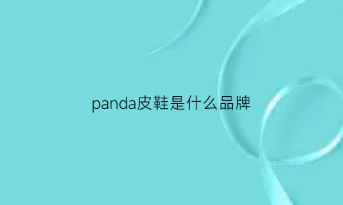 panda皮鞋是什么品牌(panda鞋子)