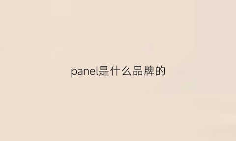 panel是什么品牌的(panasonle是什么牌子)