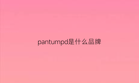 pantumpd是什么品牌