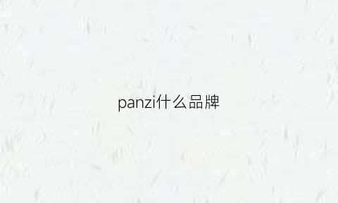 panzi什么品牌(pan品牌官网)