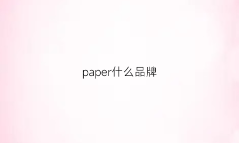 paper什么品牌(paper是什么意思)