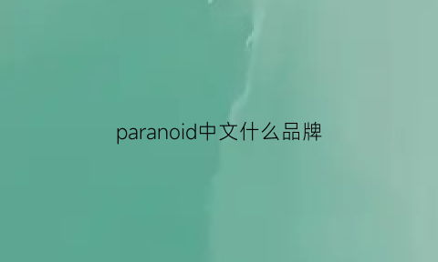 paranoid中文什么品牌(pari是什么牌子)