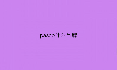 pasco什么品牌(pisco是什么品牌)