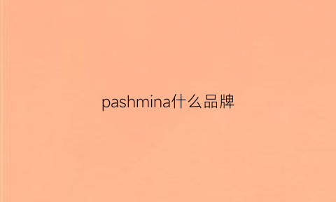 pashmina什么品牌(pasomins是什么牌子)