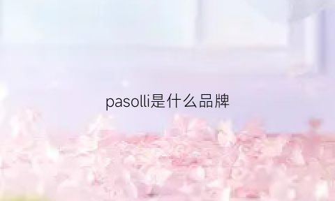 pasolli是什么品牌(paria是什么牌子)