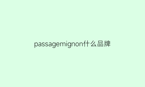 passagemignon什么品牌(passion是什么牌子衣服)