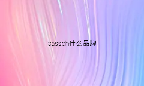 passch什么品牌(pass品牌档次)