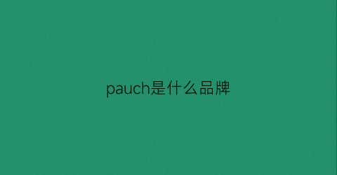 pauch是什么品牌(pai是什么品牌)