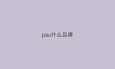 pau什么品牌(paupau什么牌子)