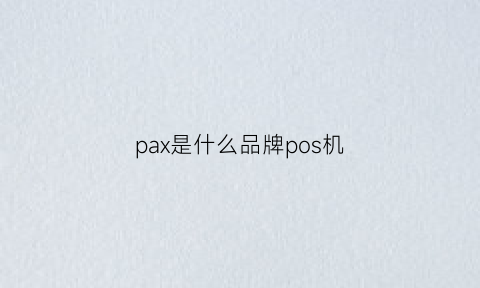 pax是什么品牌pos机(pax是什么牌子的pos机)