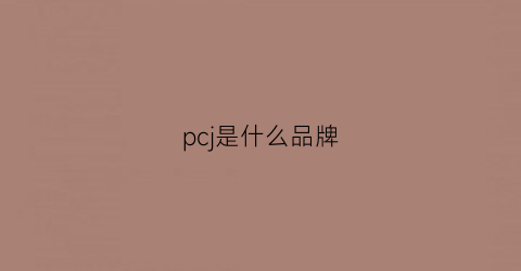 pcj是什么品牌(pc是什么牌子的衣服)
