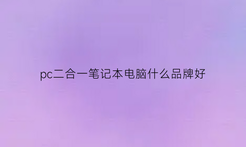 pc二合一笔记本电脑什么品牌好(二合一笔记本电脑推荐)