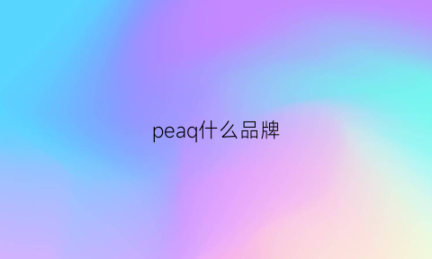 peaq什么品牌(pegina什么牌子)