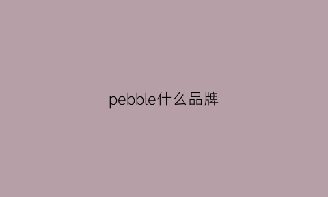 pebble什么品牌(pecebird是什么牌子)