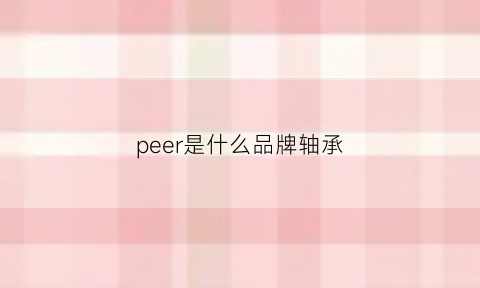 peer是什么品牌轴承(peek轴承)