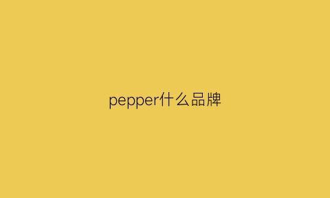 pepper什么品牌(pepper中文是什么)