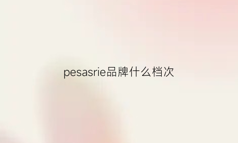 pesasrie品牌什么档次(pesasrie这个品牌鞋子怎么样)