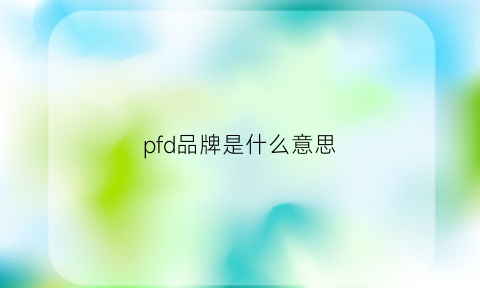 pfd品牌是什么意思(pdf是什么)