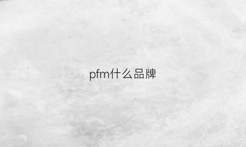 pfm什么品牌(pm是什么牌子)