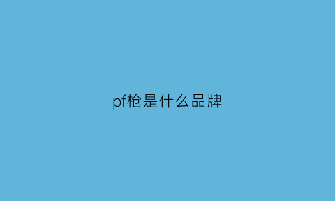 pf枪是什么品牌(p7是什么枪)