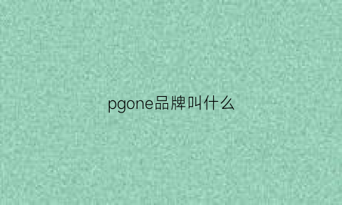 pgone品牌叫什么(pgone的潮牌店叫什么啊)