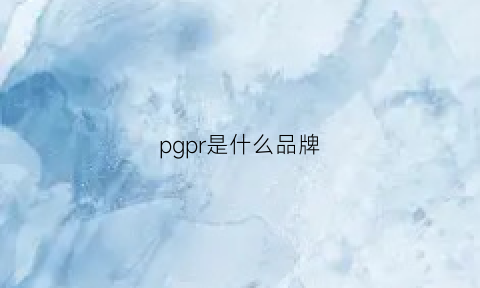 pgpr是什么品牌(pg是什么牌子衣服)