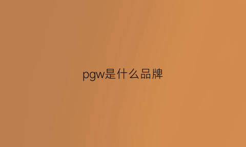 pgw是什么品牌(pgpr是什么品牌)