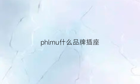 phlmu什么品牌插座(品牌插座排名)