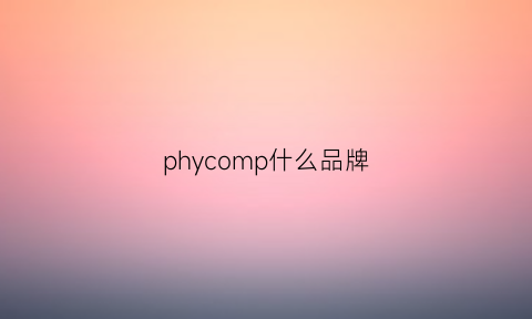 phycomp什么品牌