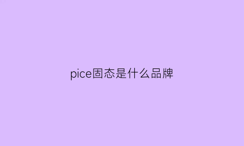 pice固态是什么品牌(pcie固态硬盘品牌)